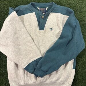 Hilton Men's Teal and Gray Sweatshirt